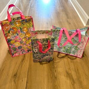Lilly Pulitzer Tropical Print Tote Trio
